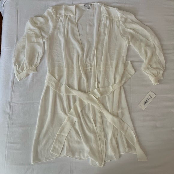 Rya Collection true love cover up, sheer white robe - Picture 3 of 6
